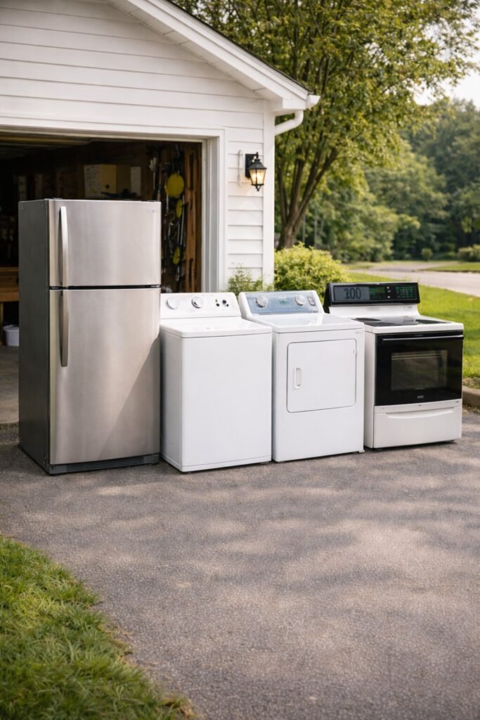 Eco-friendly appliance removal and recycling for refrigerators and washers.
